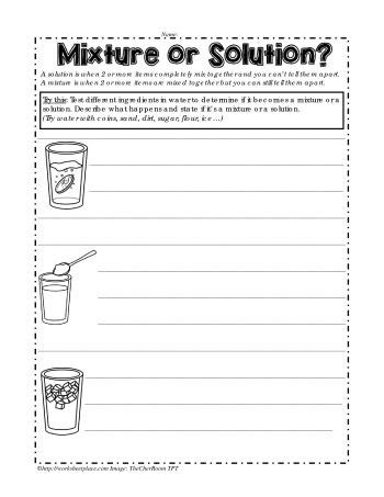mixtures and solutions worksheet grade 5